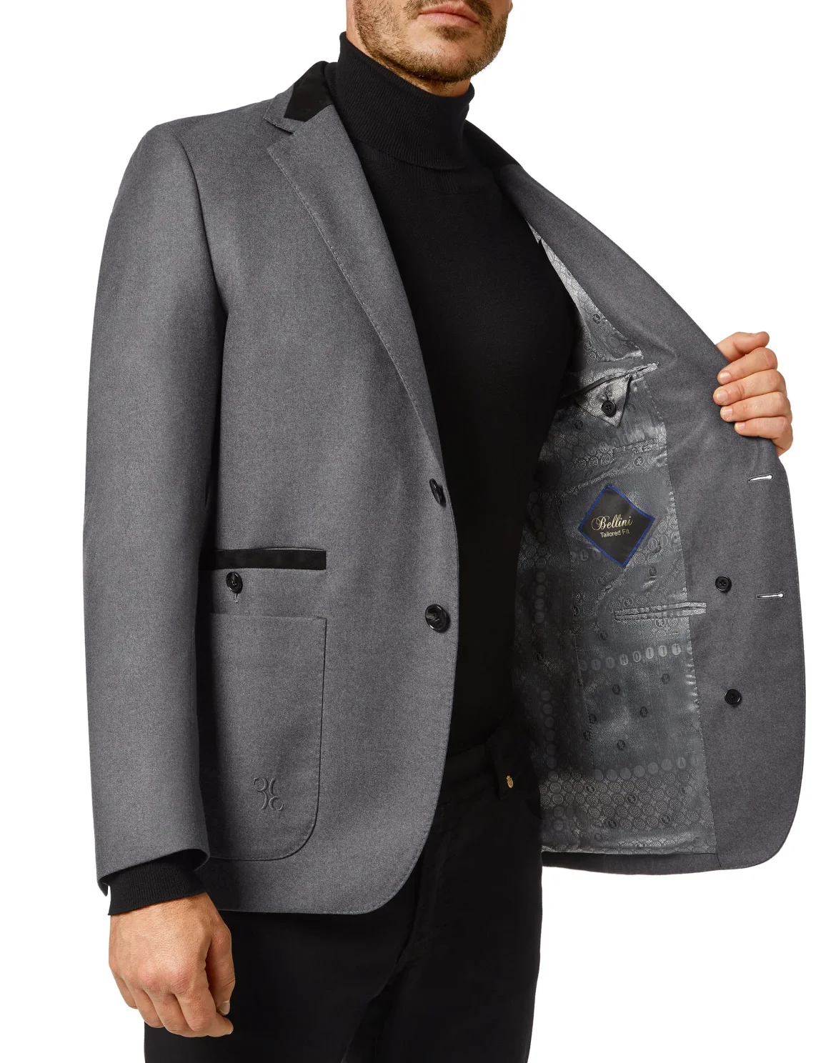 Wool Blazer Tailored Fit suede inserts Double B, цвет: Серый