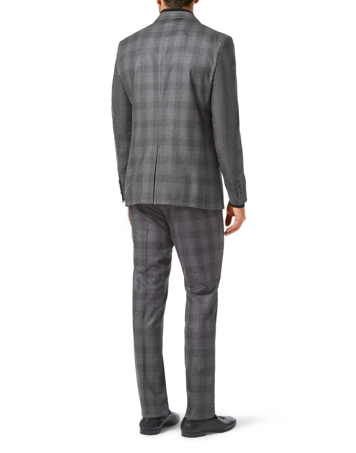 Wool Blazer Tailored Fit Check Crest, цвет: Черный