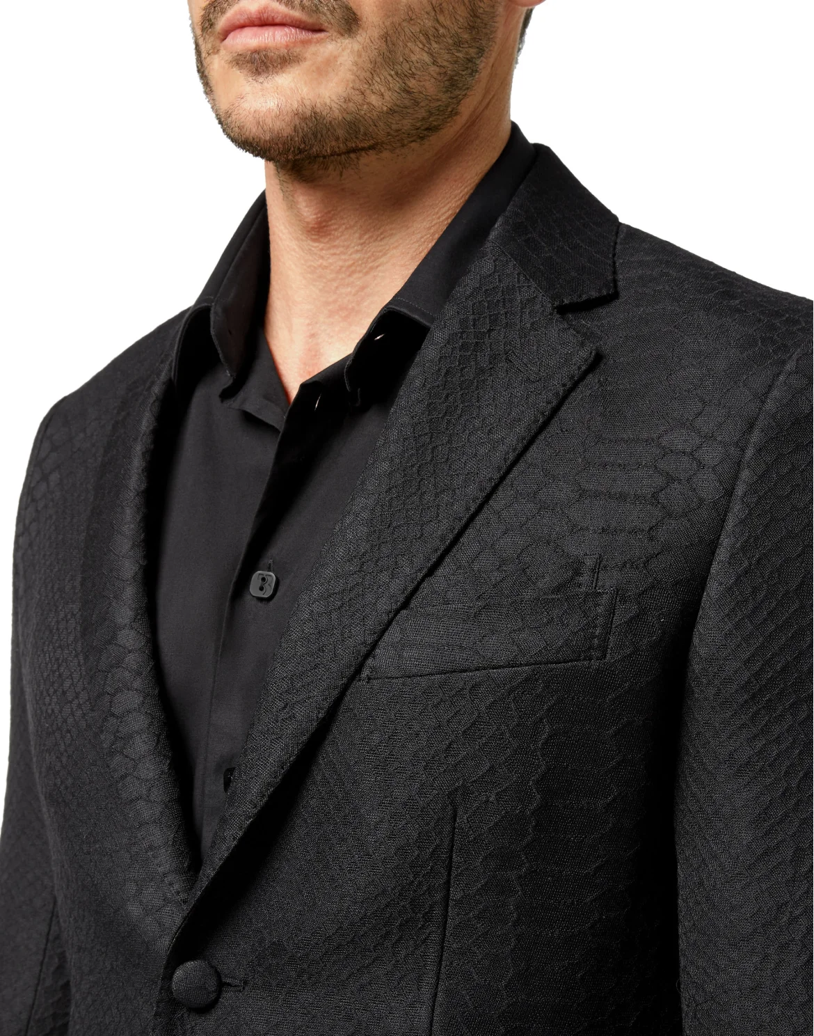 Blazer Tailored Fit Jacquard Animalier print, цвет: Черный