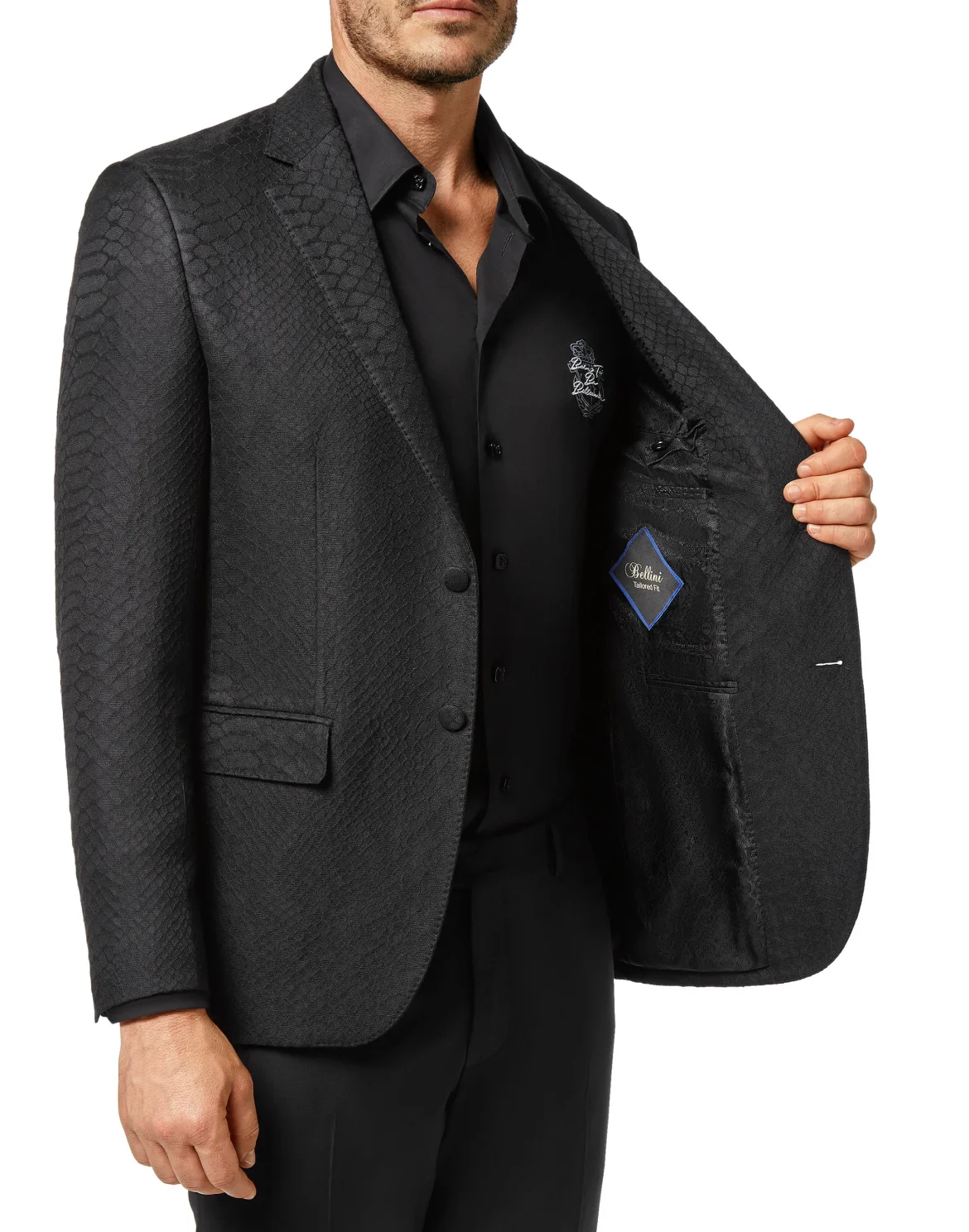 Blazer Tailored Fit Jacquard Animalier print, цвет: Черный