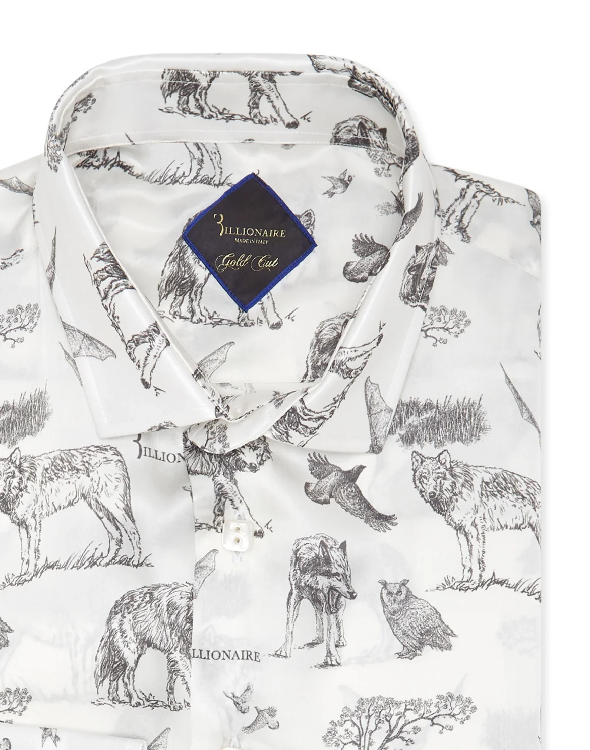 Silk Shirt Gold Cut LS Wolf, цвет: Белый