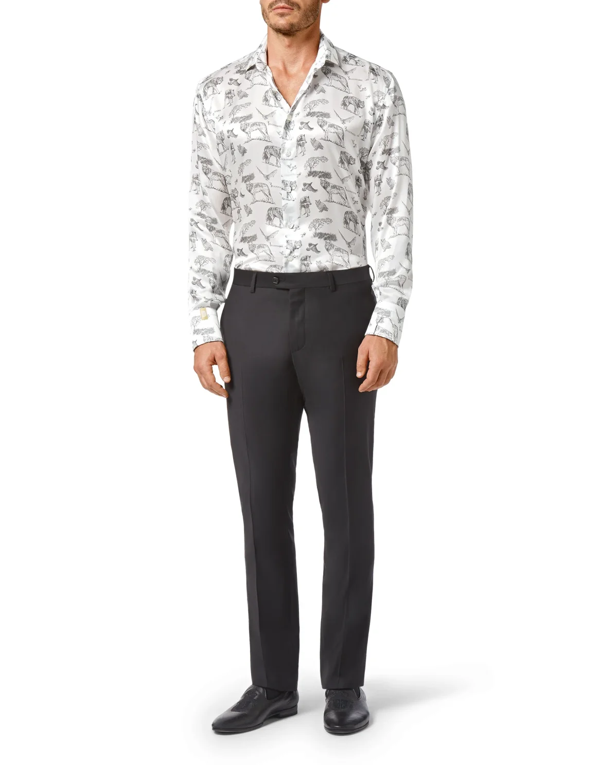 Silk Shirt Gold Cut LS Wolf, цвет: Белый