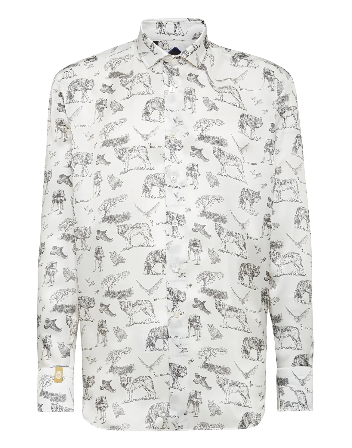 Silk Shirt Gold Cut LS Wolf, цвет: Белый