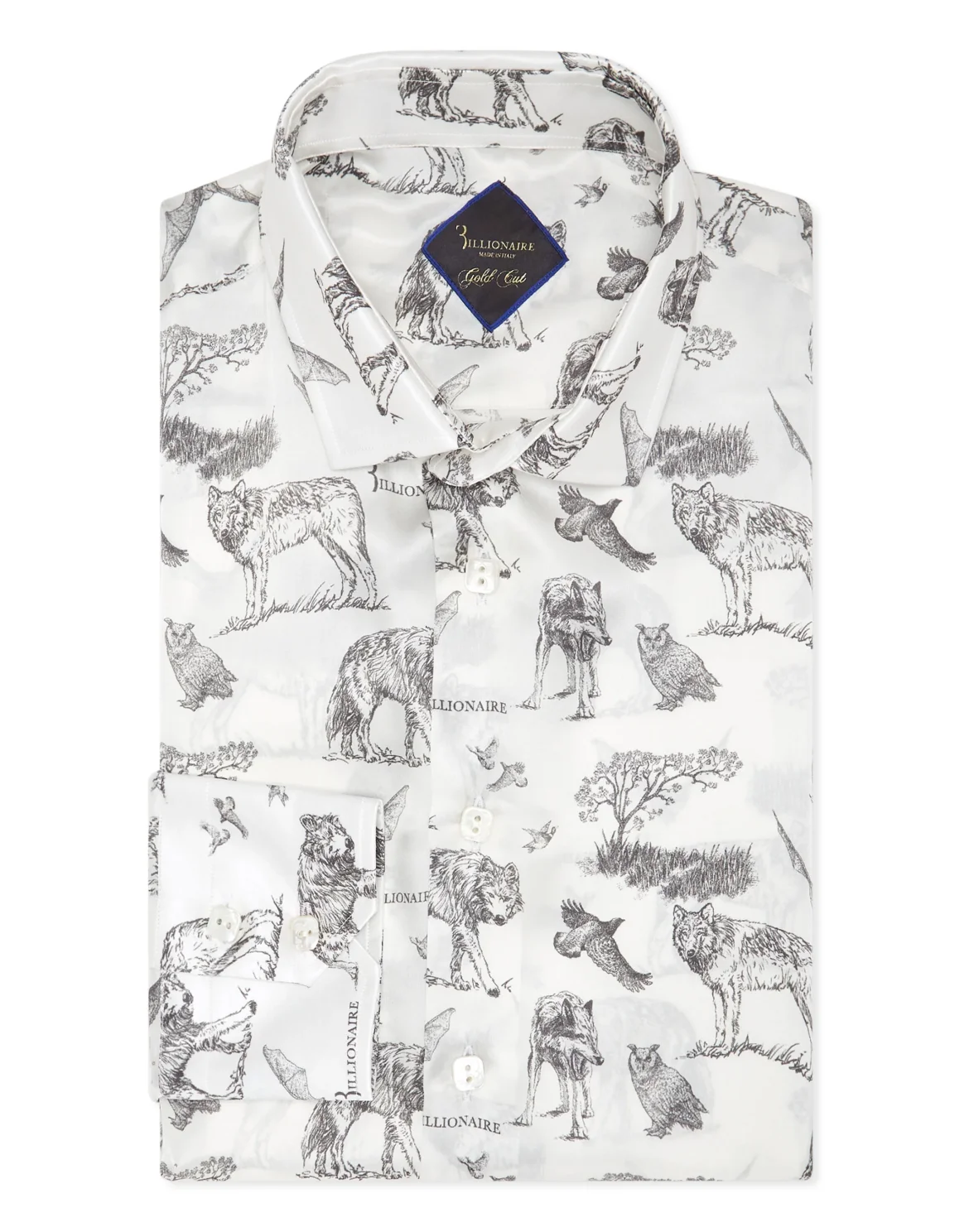 Silk Shirt Gold Cut LS Wolf, цвет: Белый