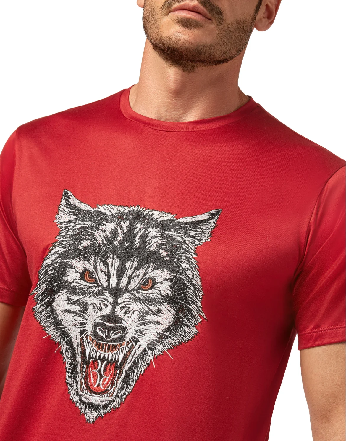 T-shirt Round Neck SS Wolf, цвет: Красный