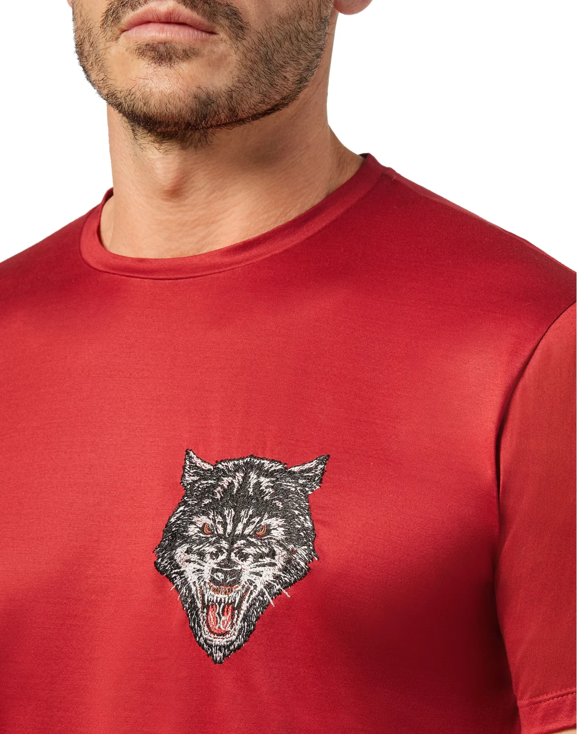 T-shirt Round Neck SS Wolf, цвет: Красный