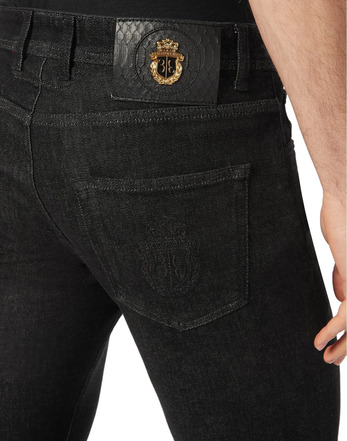 Denim Trousers Super Straight Cut Crest, цвет: Черный
