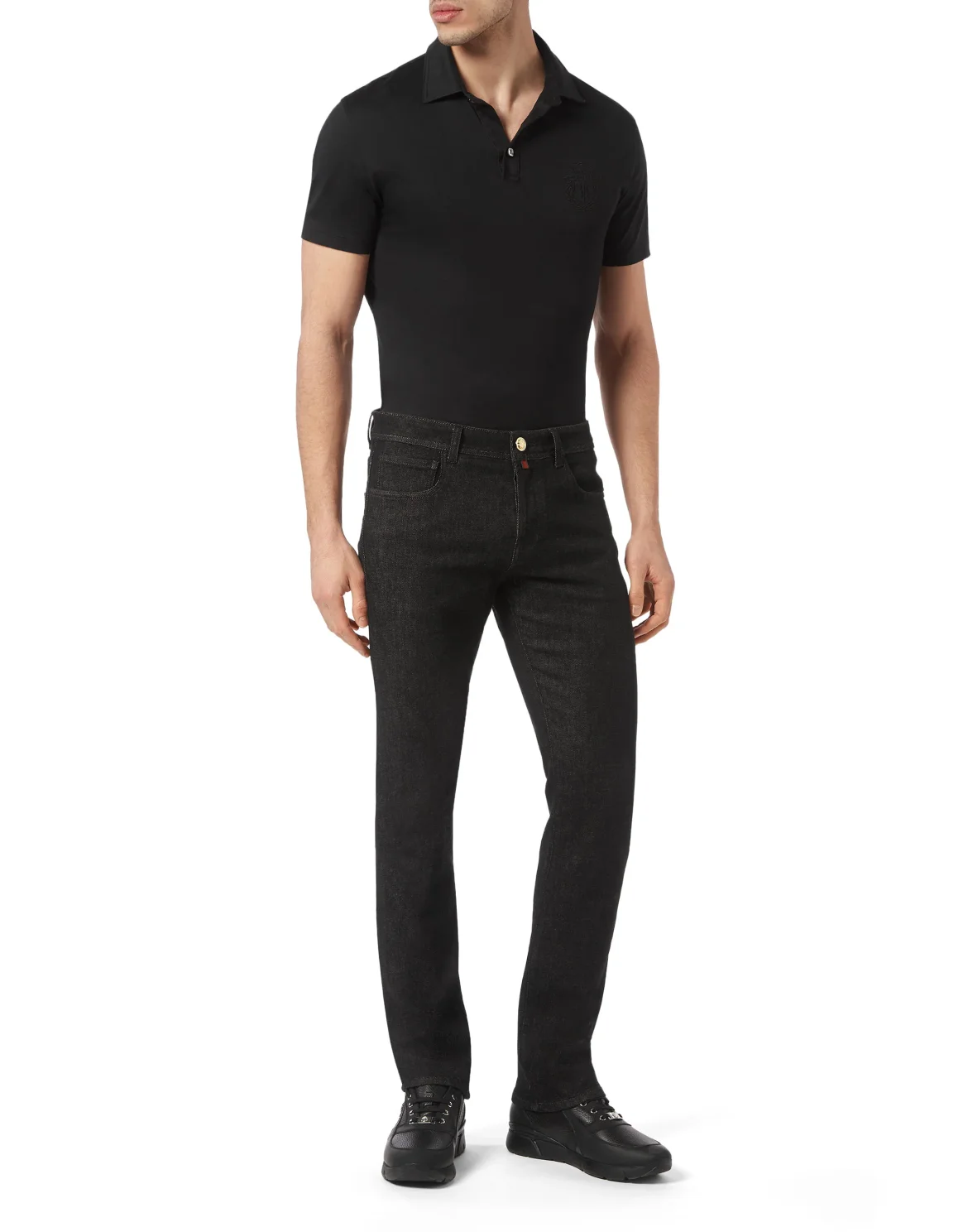 Denim Trousers Super Straight Cut Crest, цвет: Черный