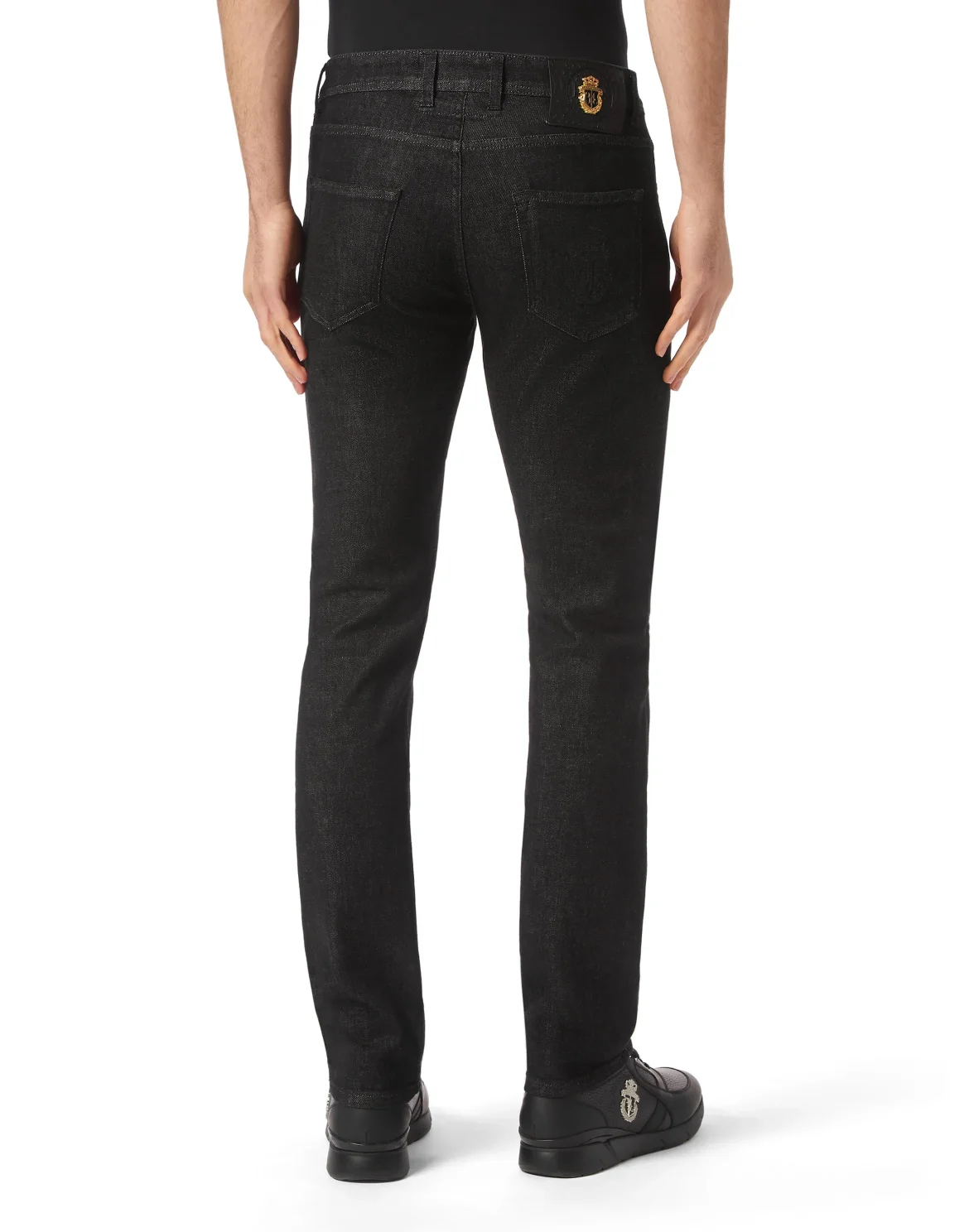 Denim Trousers Super Straight Cut Crest, цвет: Черный