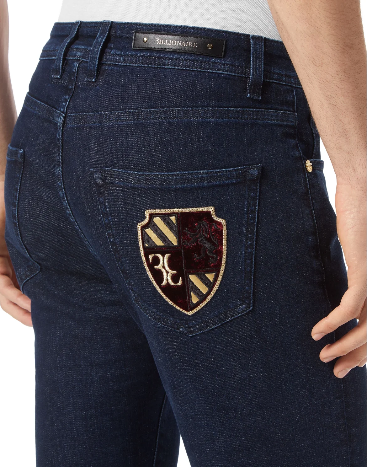 Denim Trousers Super Straight Cut Patches, цвет: Синий