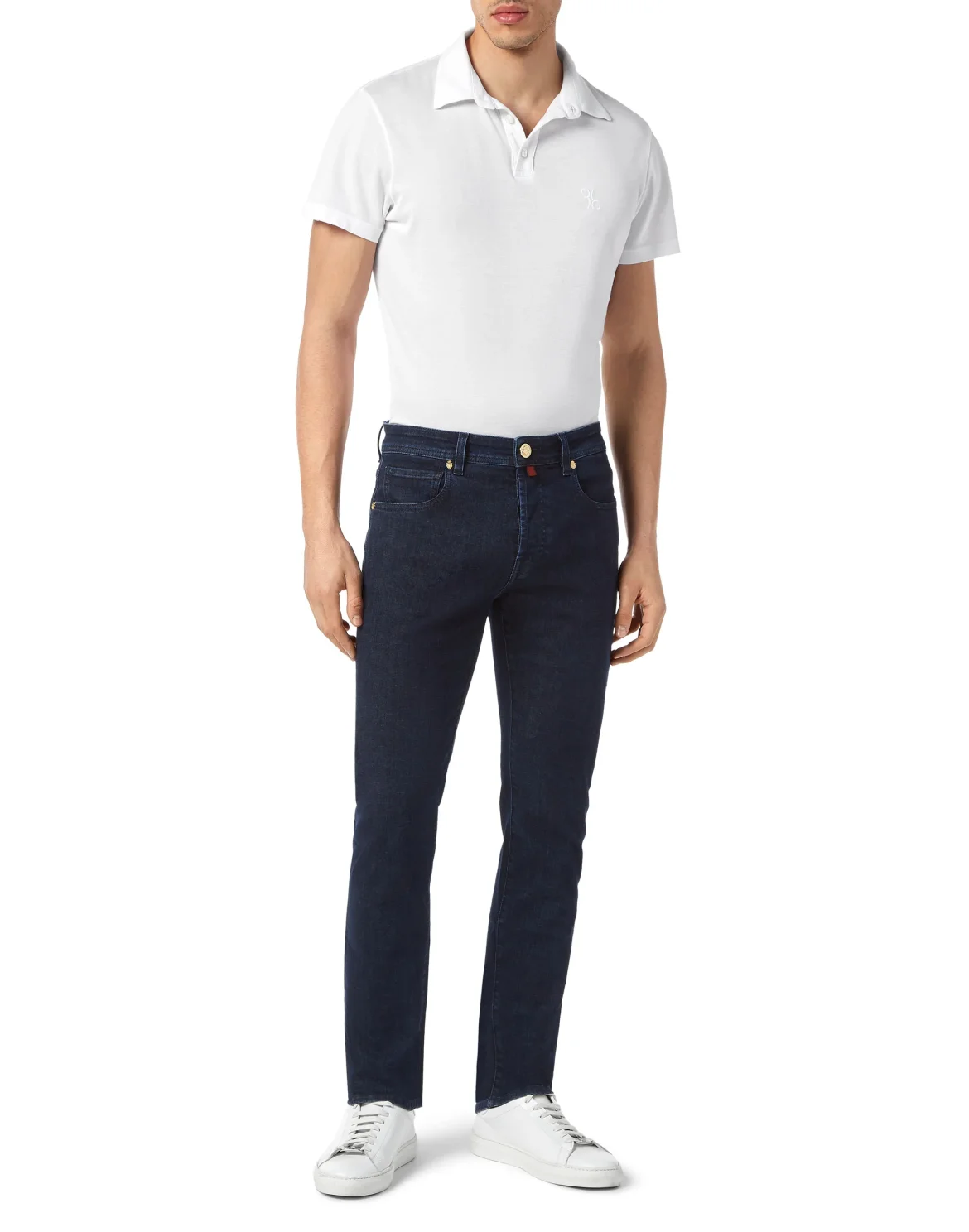 Denim Trousers Super Straight Cut Patches, цвет: Синий