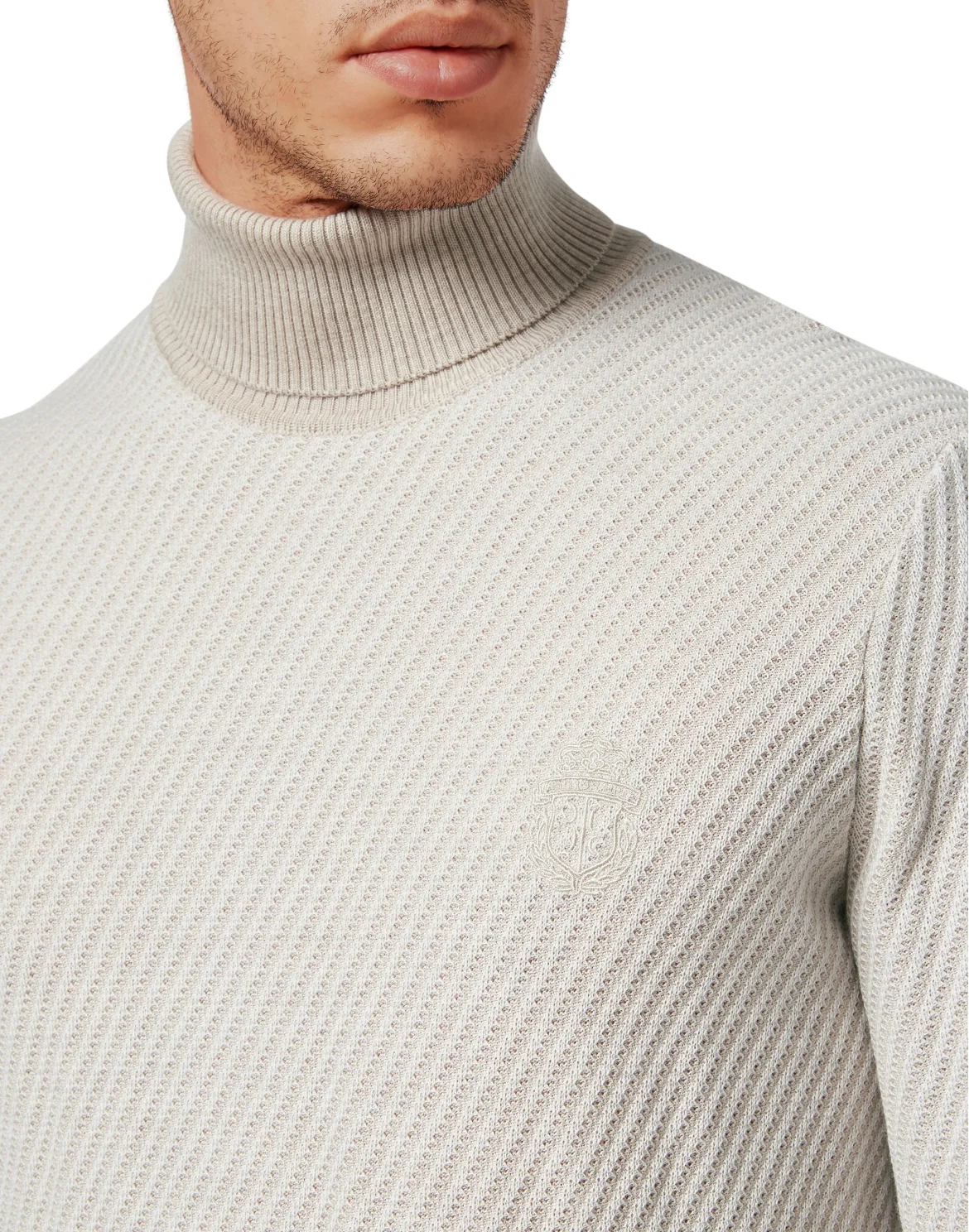 TurtleNeck LS Crest, цвет: Бежевый