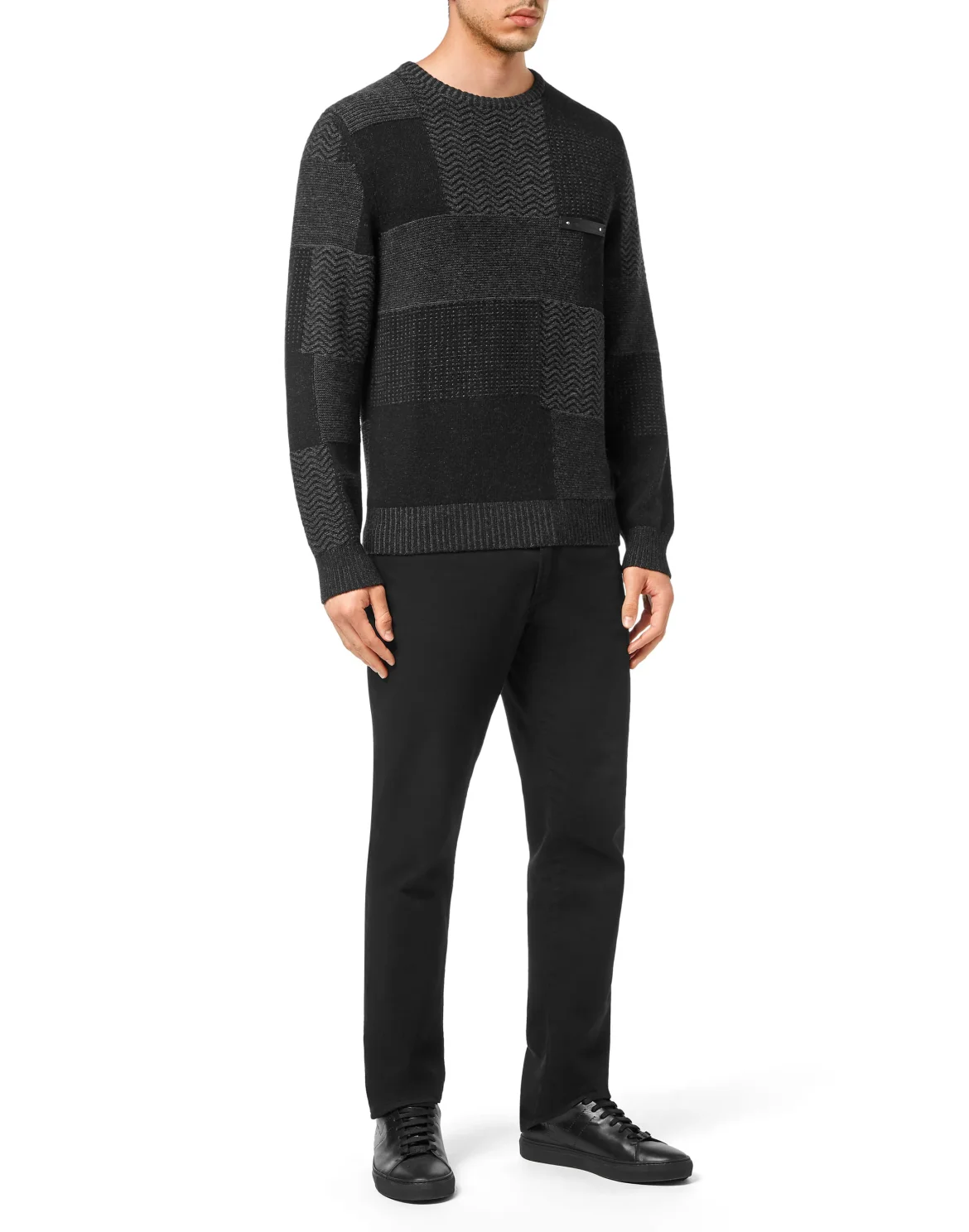Pullover Round Neck LS Crest, цвет: Черный