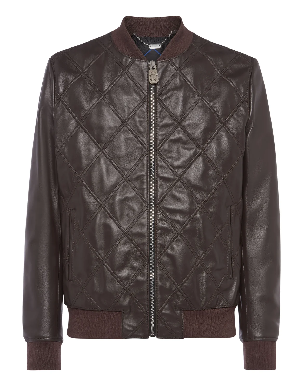 Diamond leather Bomber, цвет: Коричневый