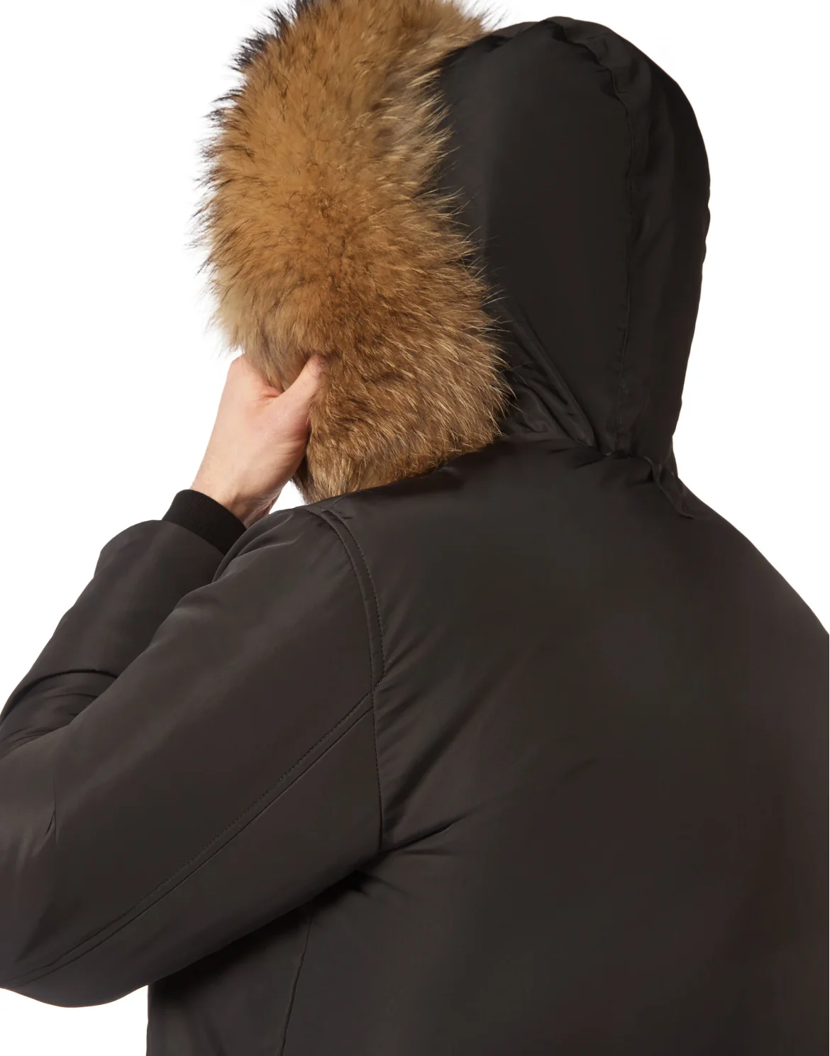 Down Parka with Fur, цвет: Черный