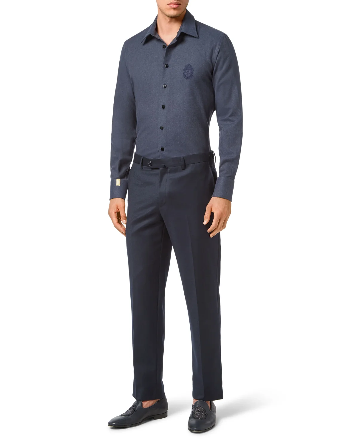 Flannel Shirt LS Slim Fit Crest, цвет: Синий