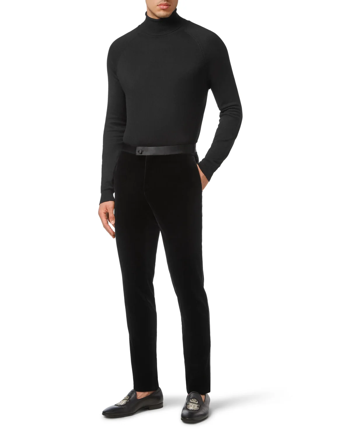 Velour Long Trousers Chinos fit, цвет: Черный