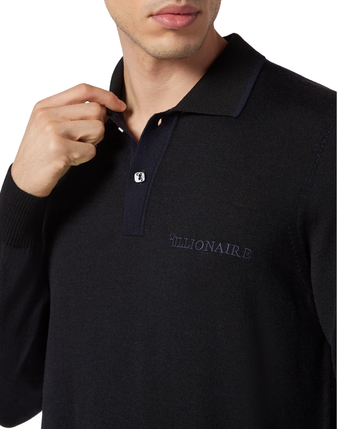 Wool Pullover Polo-Neck LS, цвет: Черный