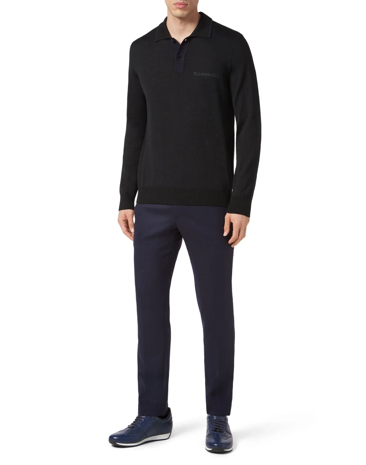 Wool Pullover Polo-Neck LS, цвет: Черный
