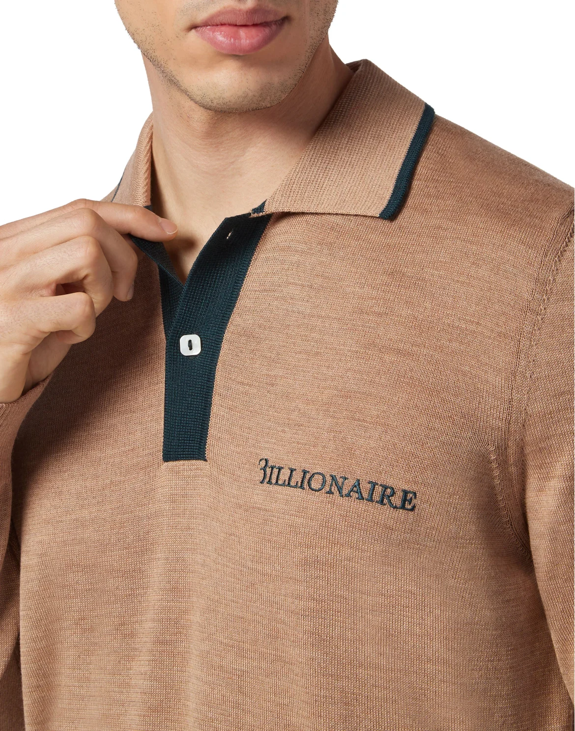 Wool Pullover Polo-Neck LS, цвет: Бежевый