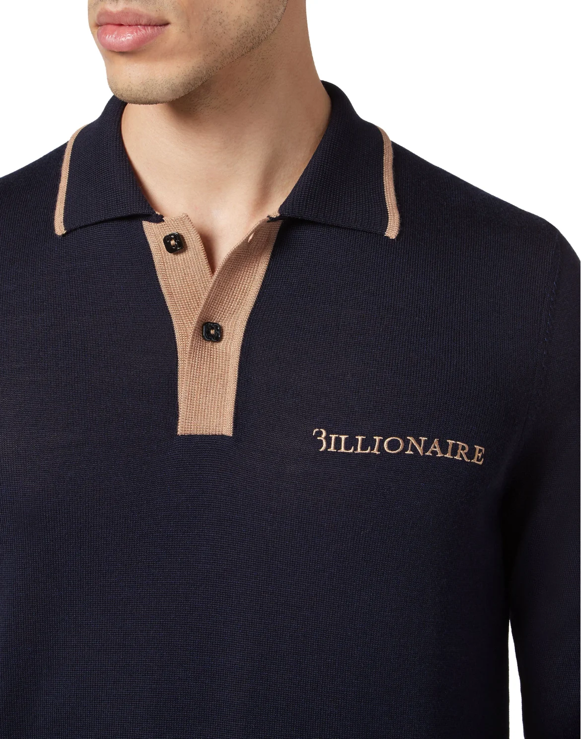 Wool Pullover Polo-Neck LS, цвет: Синий