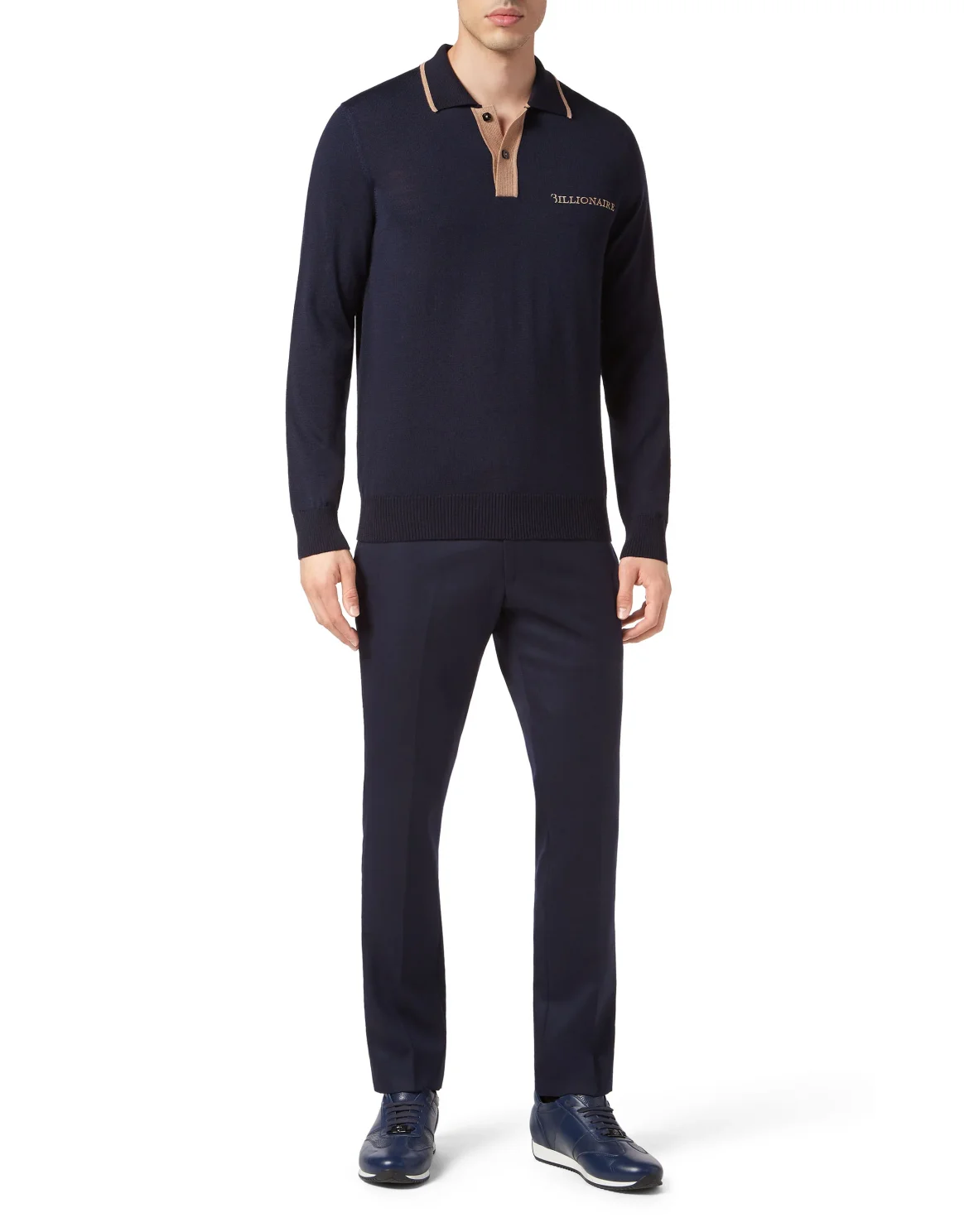 Wool Pullover Polo-Neck LS, цвет: Синий