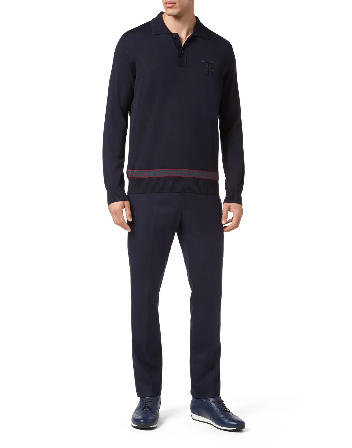 Wool and Silk Pullover Polo-Neck LS, цвет: Синий