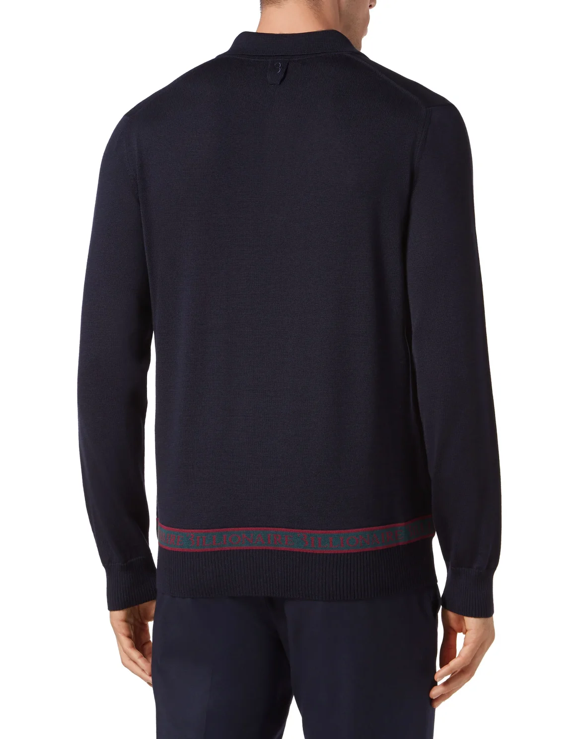 Wool and Silk Pullover Polo-Neck LS, цвет: Синий