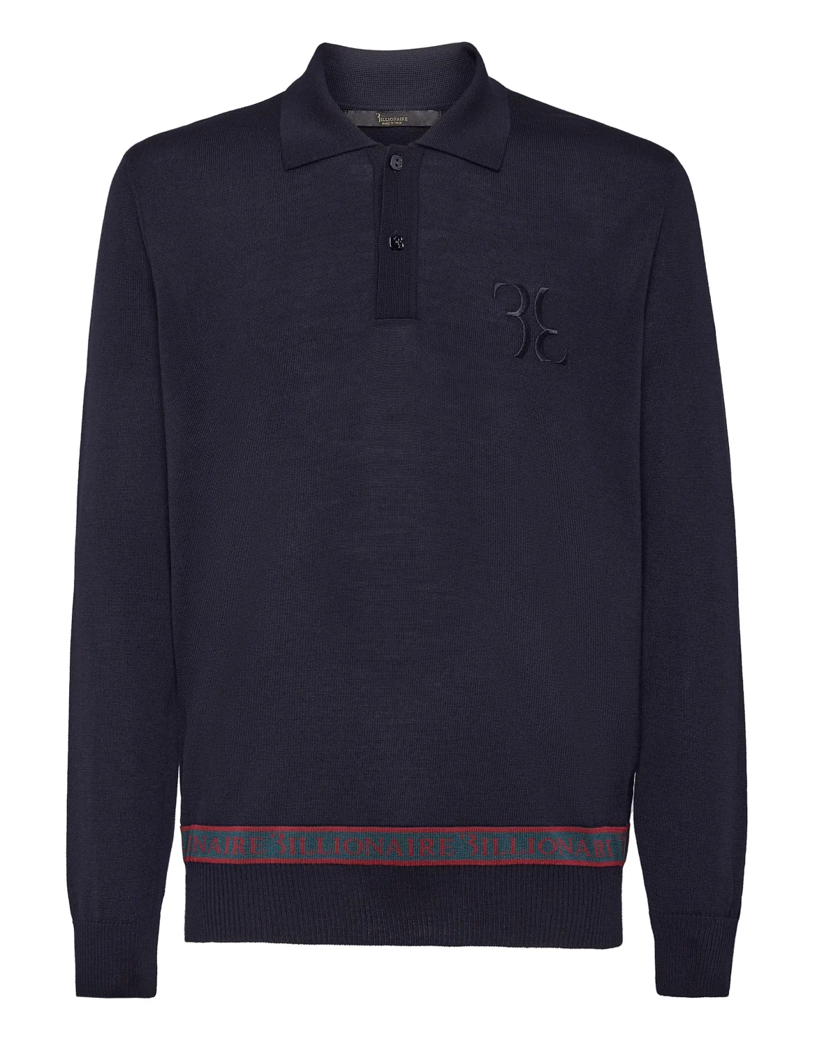 Wool and Silk Pullover Polo-Neck LS, цвет: Синий