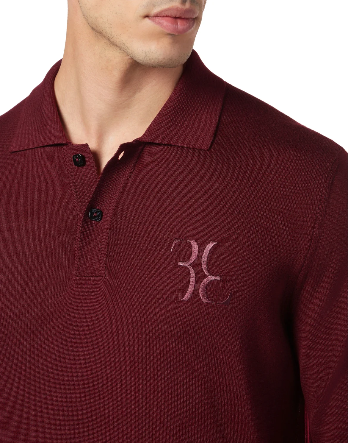 Wool and Silk Pullover Polo-Neck LS, цвет: Красный
