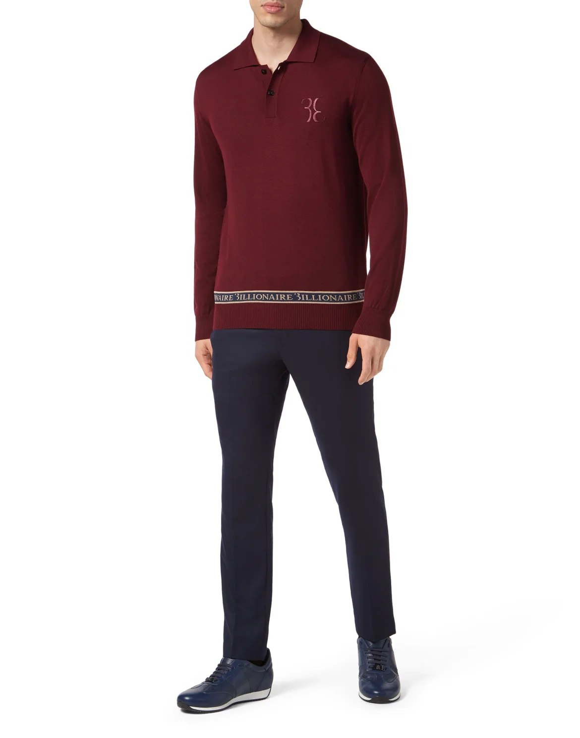 Wool and Silk Pullover Polo-Neck LS, цвет: Красный
