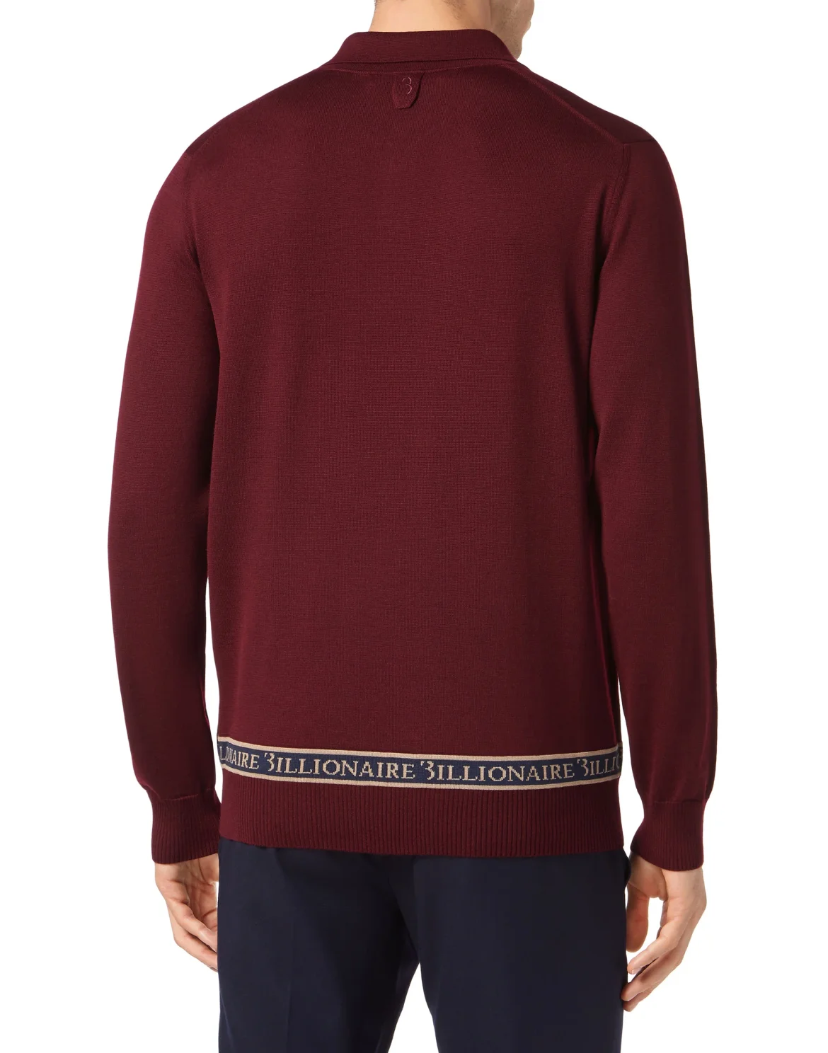 Wool and Silk Pullover Polo-Neck LS, цвет: Красный