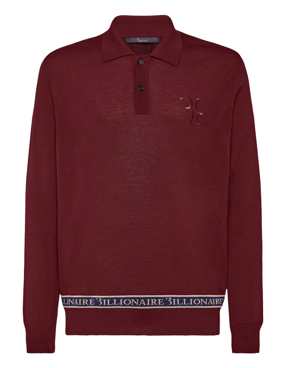Wool and Silk Pullover Polo-Neck LS, цвет: Красный