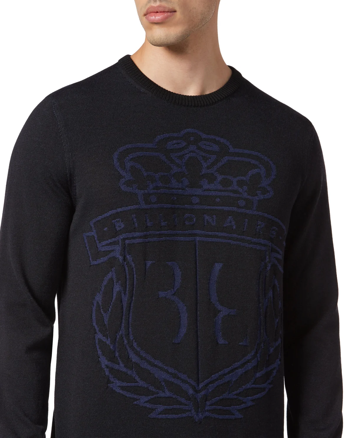 Wool Pullover Round Neck LS, цвет: Черный