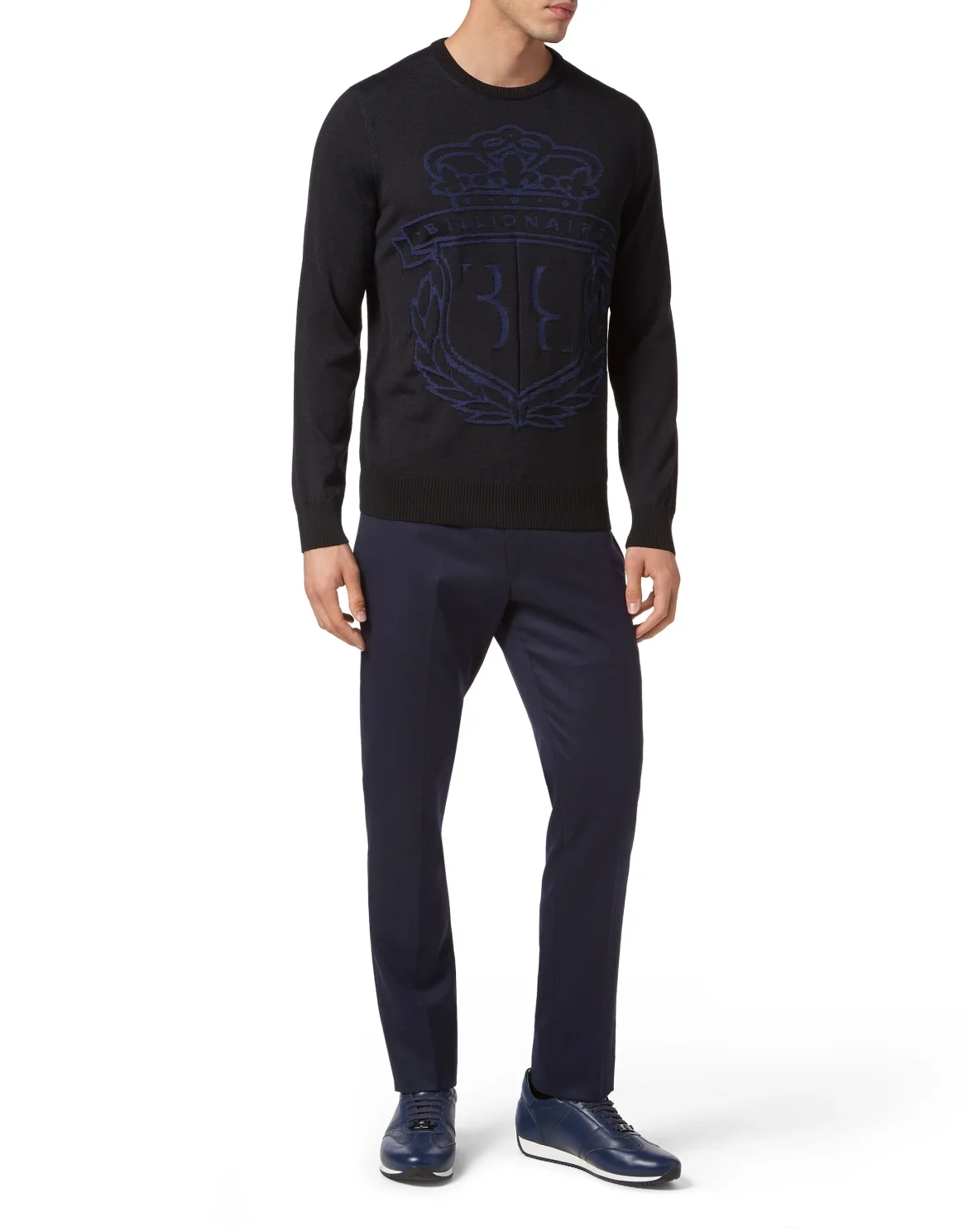 Wool Pullover Round Neck LS, цвет: Черный