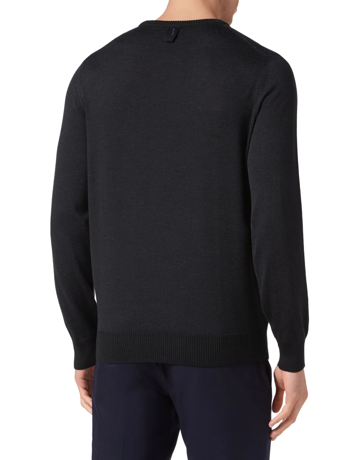 Wool Pullover Round Neck LS, цвет: Черный