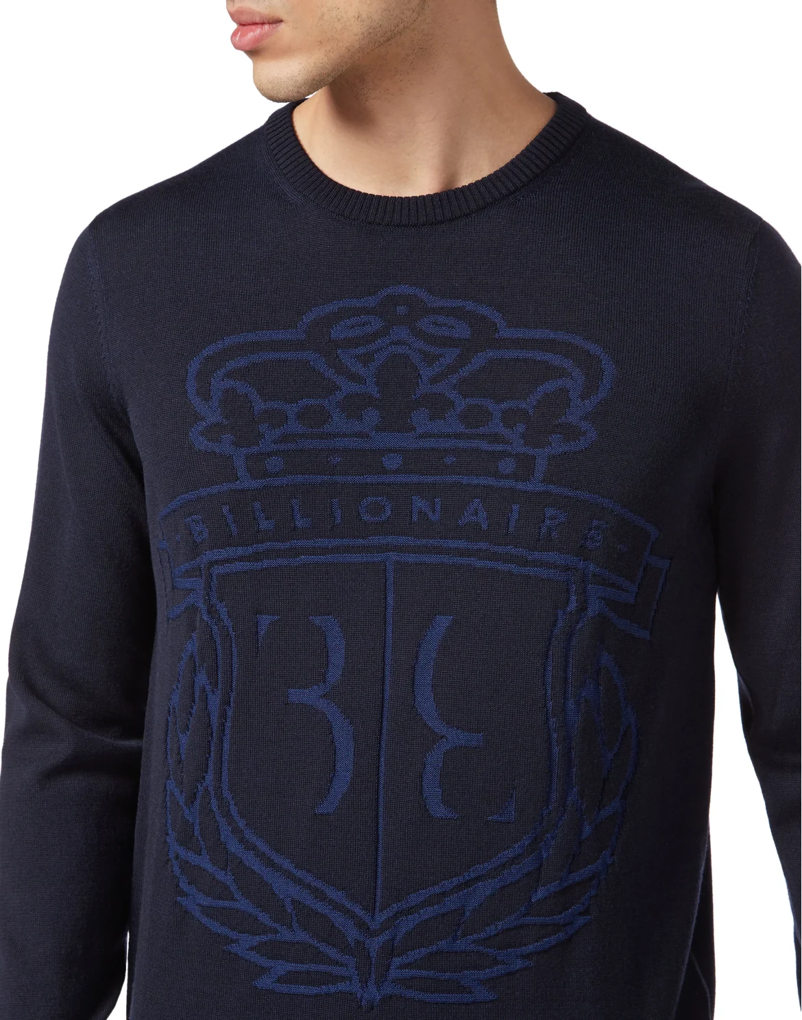 Wool Pullover Round Neck LS, цвет: Синий