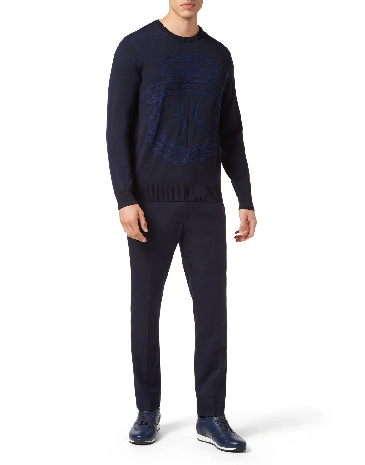 Wool Pullover Round Neck LS, цвет: Синий