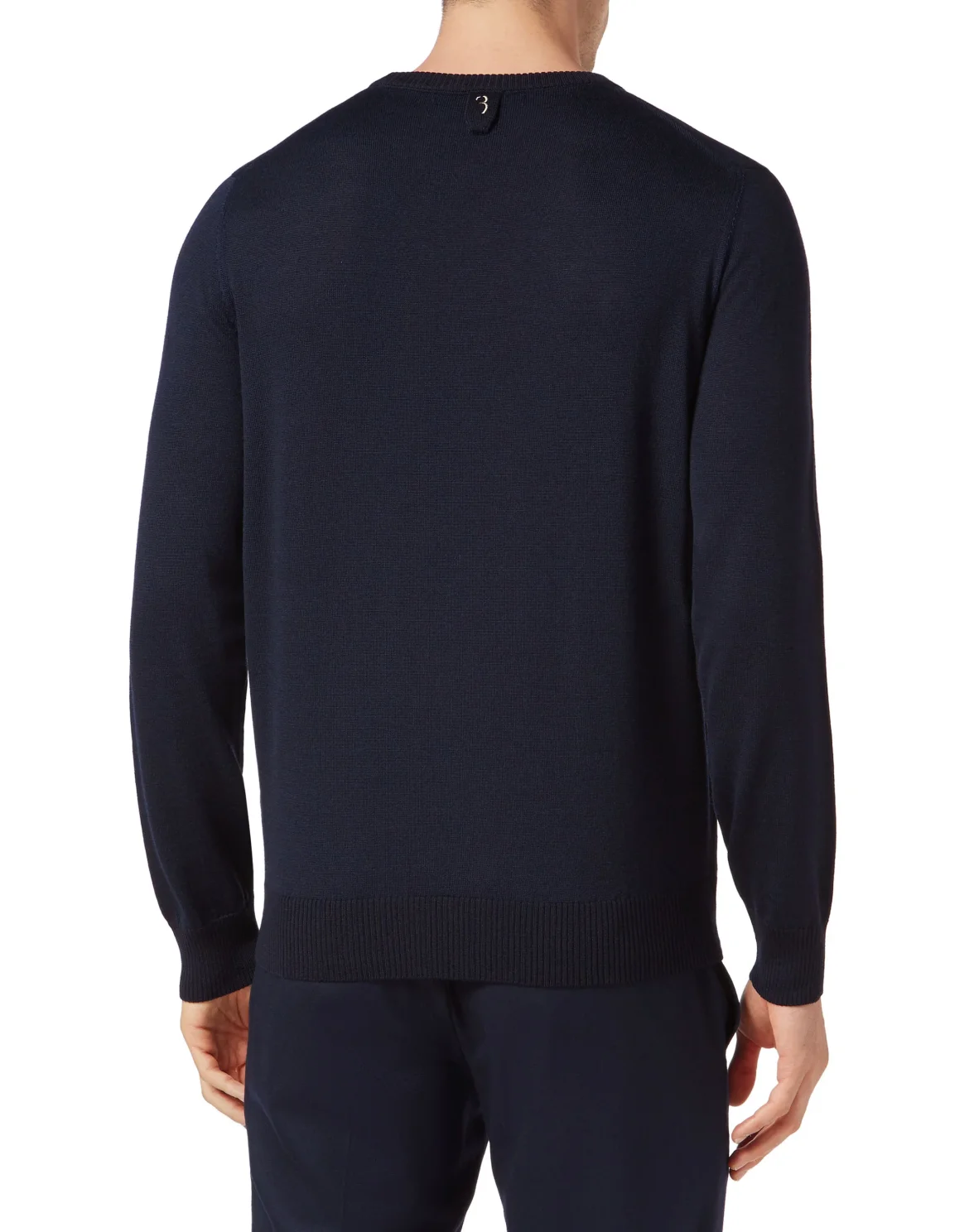Wool Pullover Round Neck LS, цвет: Синий