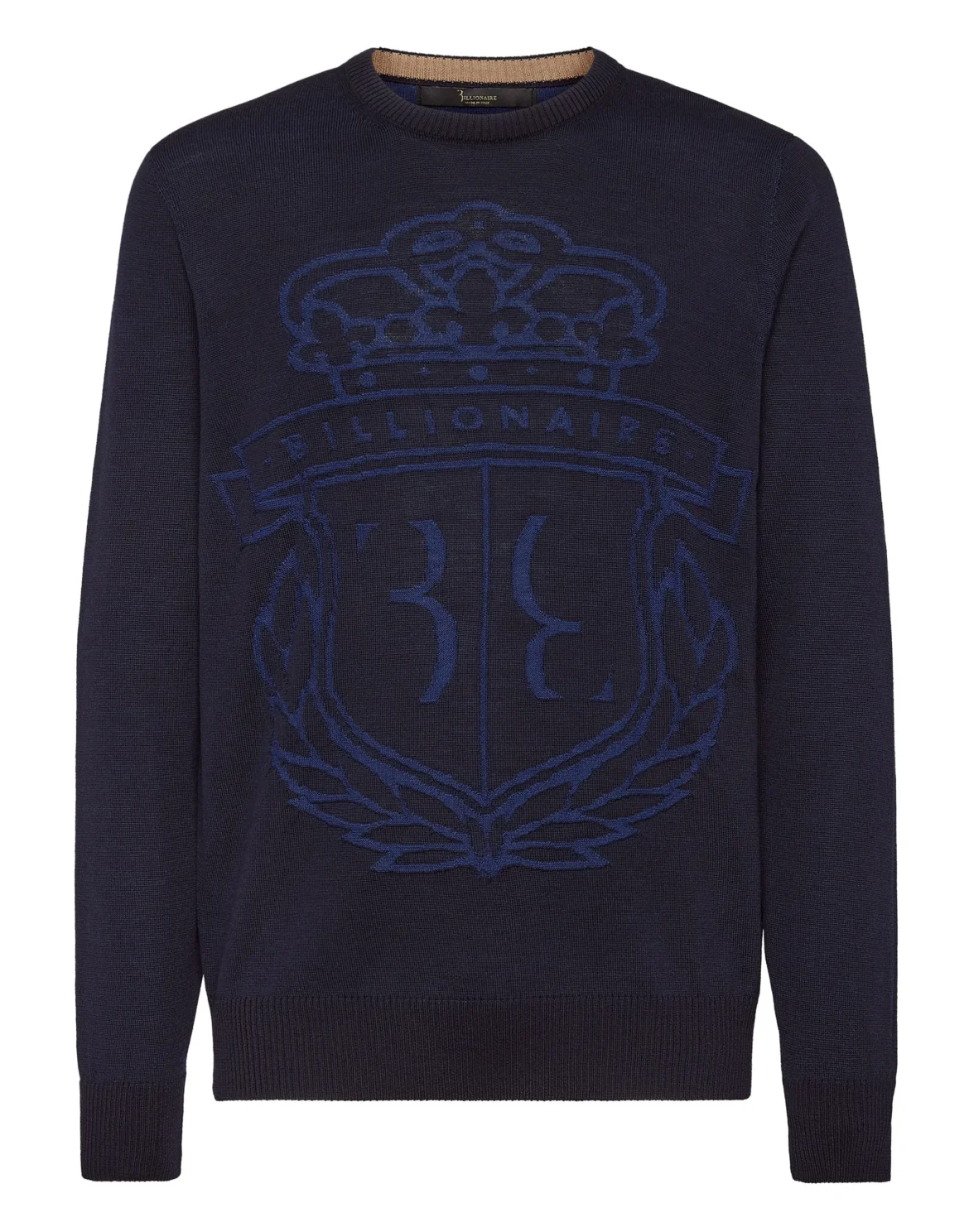 Wool Pullover Round Neck LS, цвет: Синий