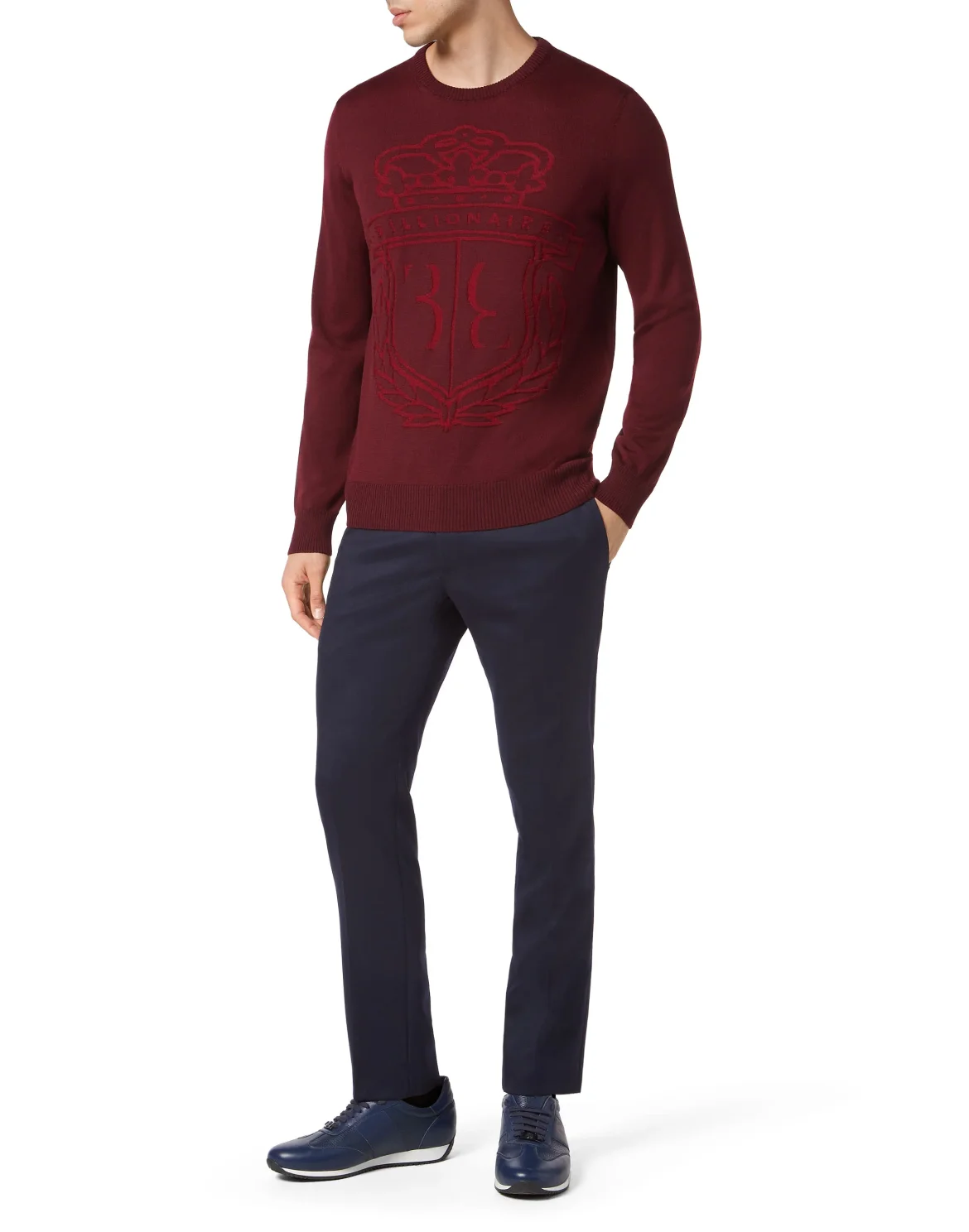 Wool Pullover Round Neck LS, цвет: Красный