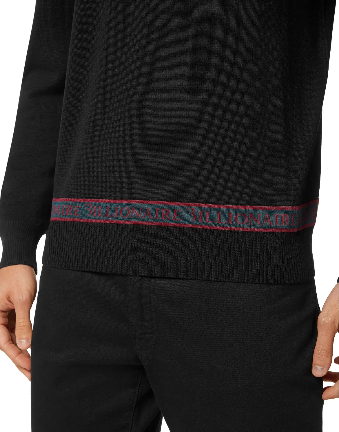 Wool and Silk Pullover Round Neck LS, цвет: Черный