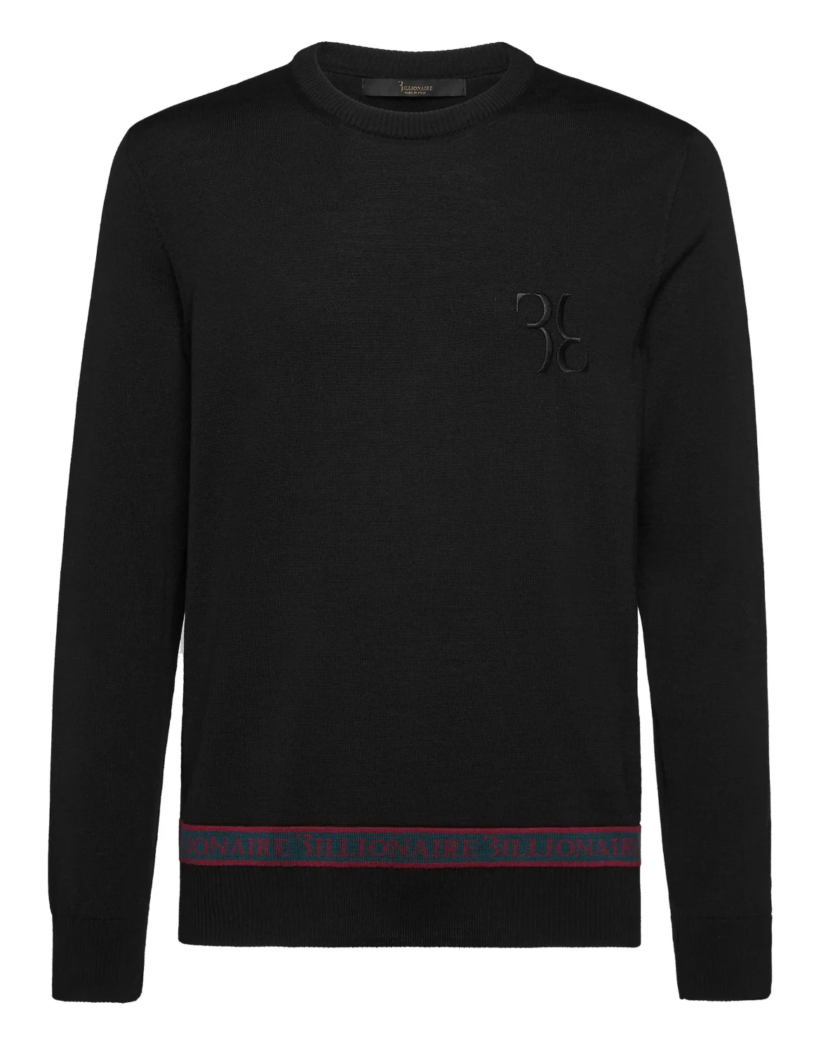 Wool and Silk Pullover Round Neck LS, цвет: Черный