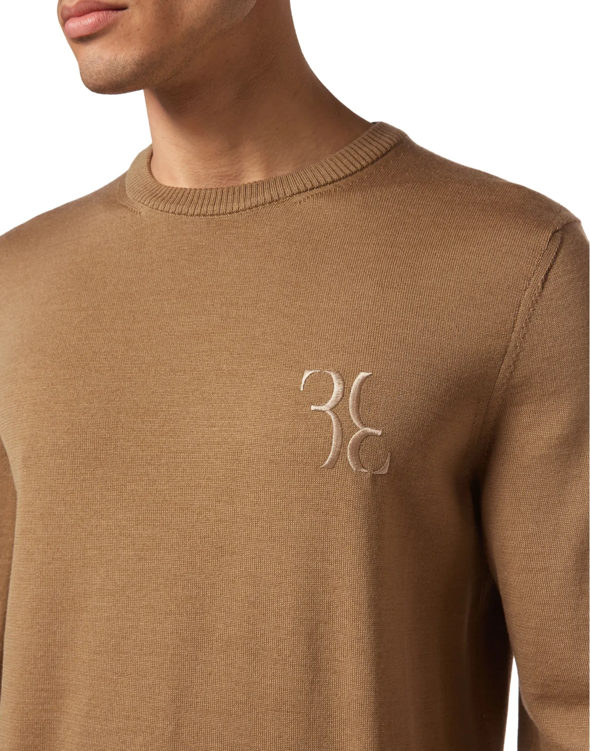 Wool and Silk Pullover Round Neck LS, цвет: Бежевый
