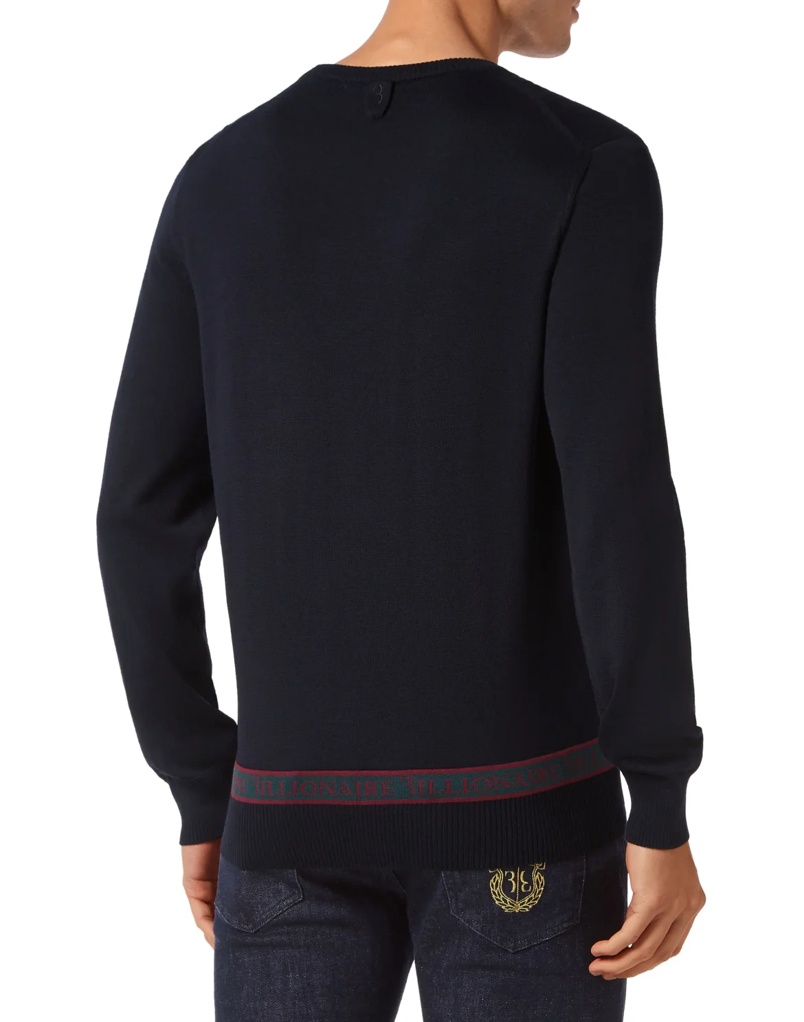 Wool and Silk Pullover Round Neck LS, цвет: Синий