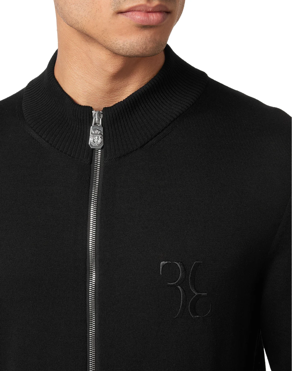 Wool and Silk Pullover full zip, цвет: Черный