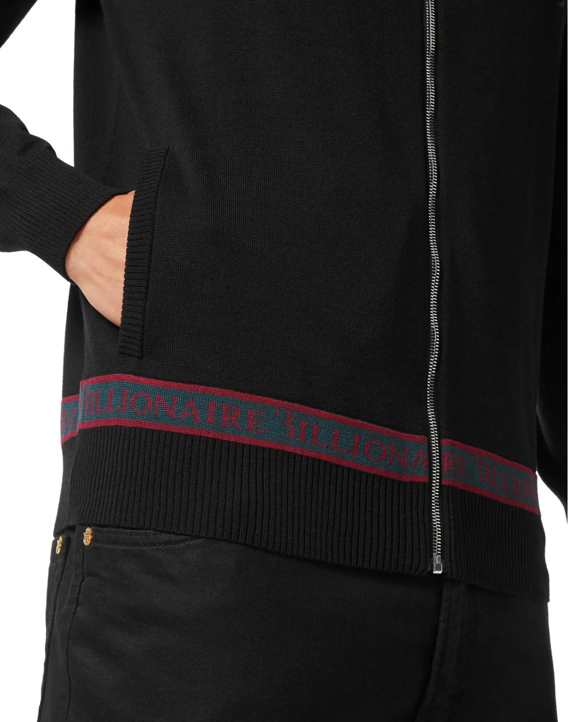 Wool and Silk Pullover full zip, цвет: Черный