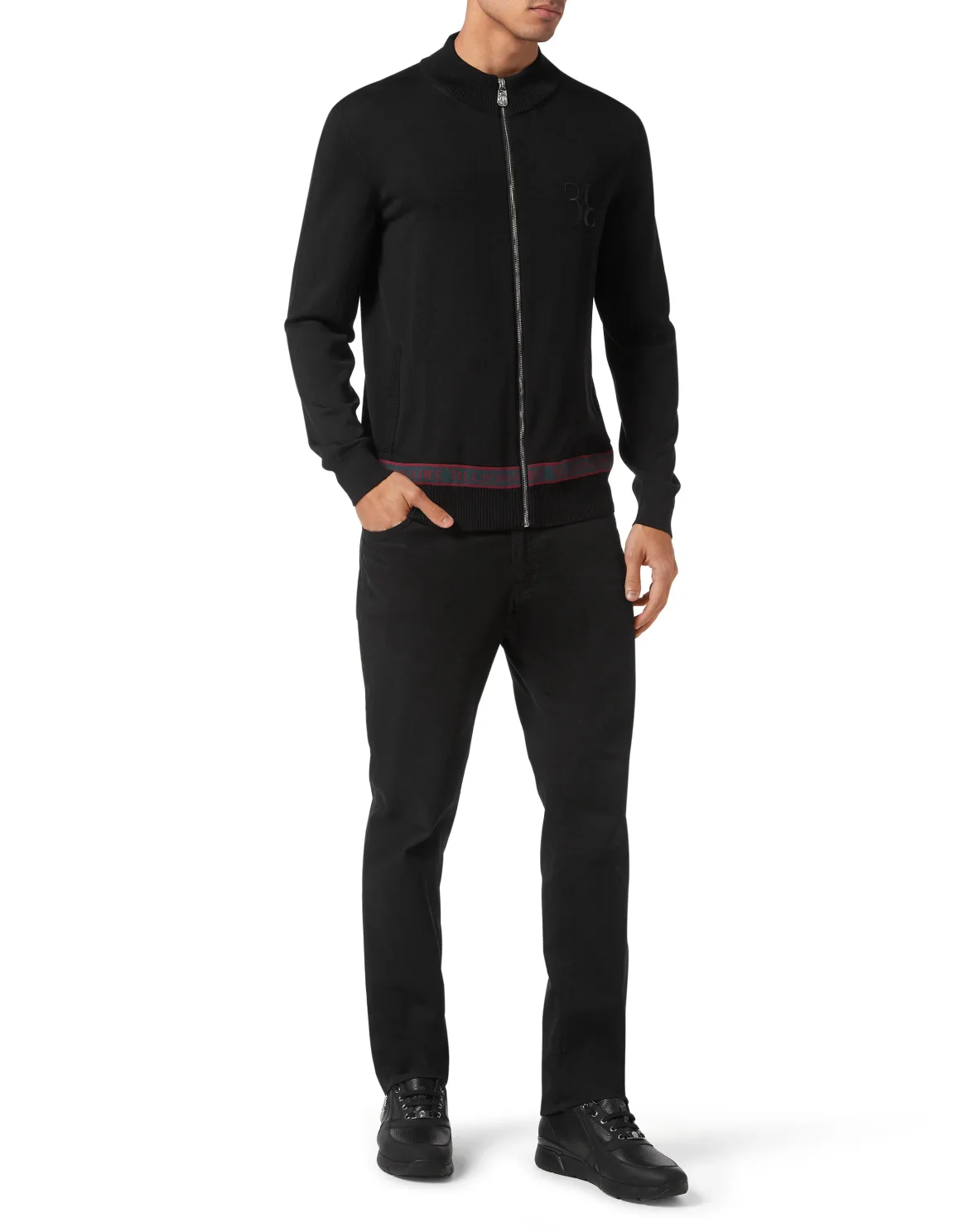 Wool and Silk Pullover full zip, цвет: Черный