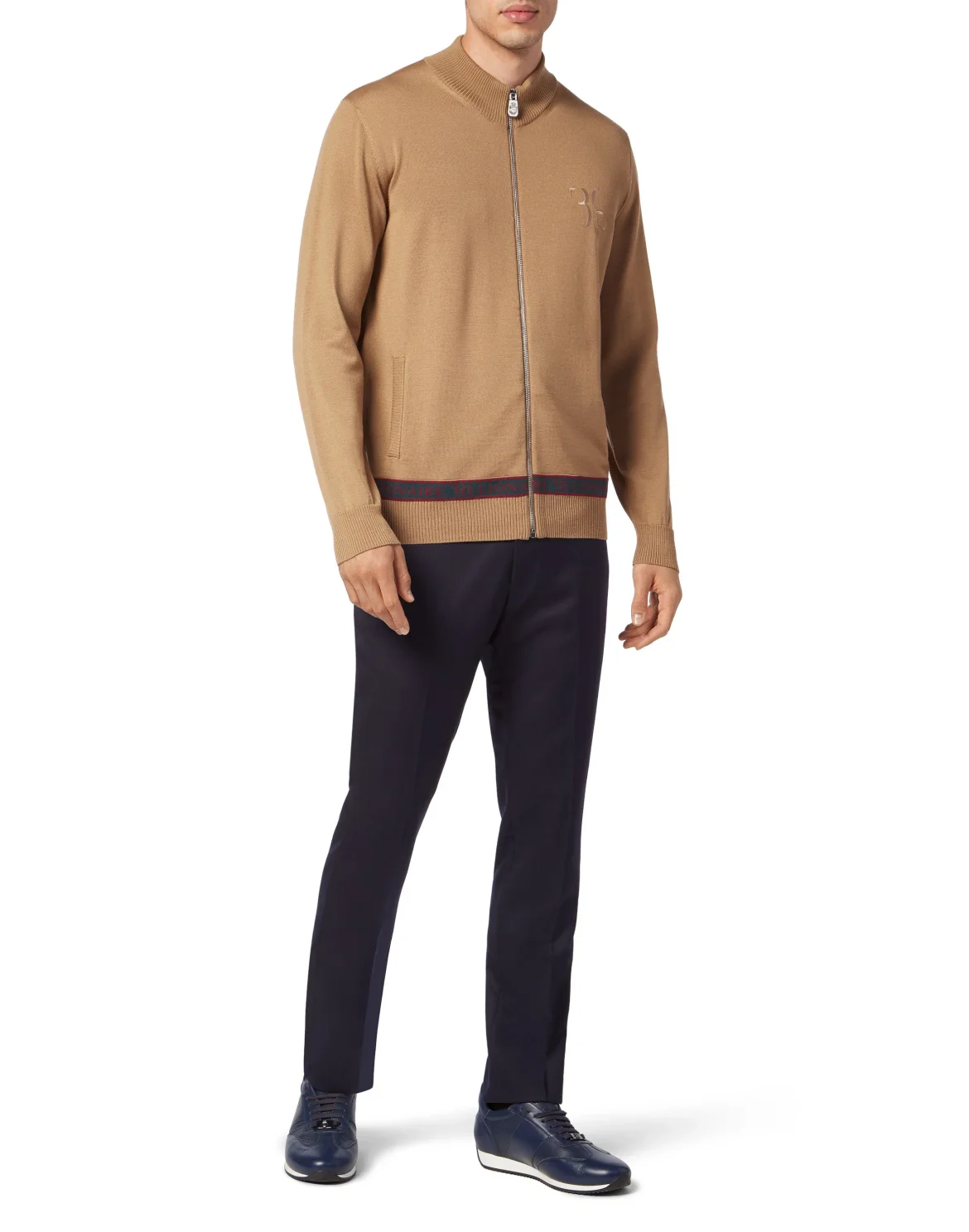 Wool and Silk Pullover full zip, цвет: Бежевый