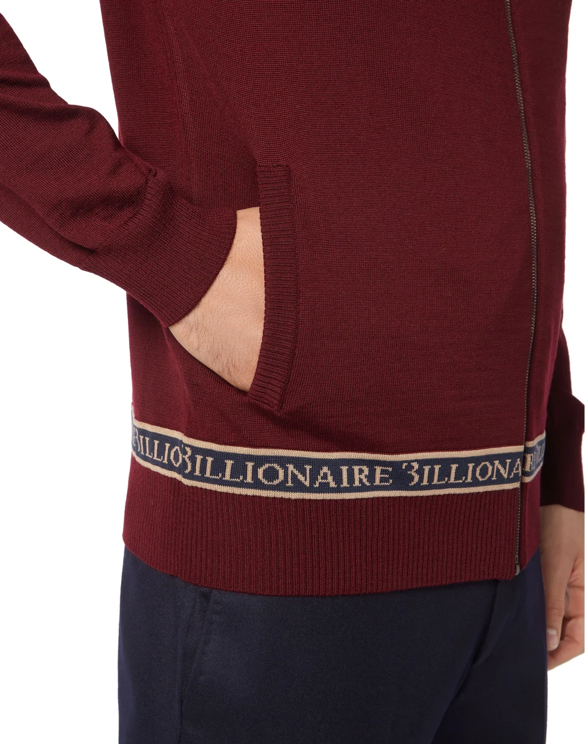 Wool and Silk Pullover full zip, цвет: Красный